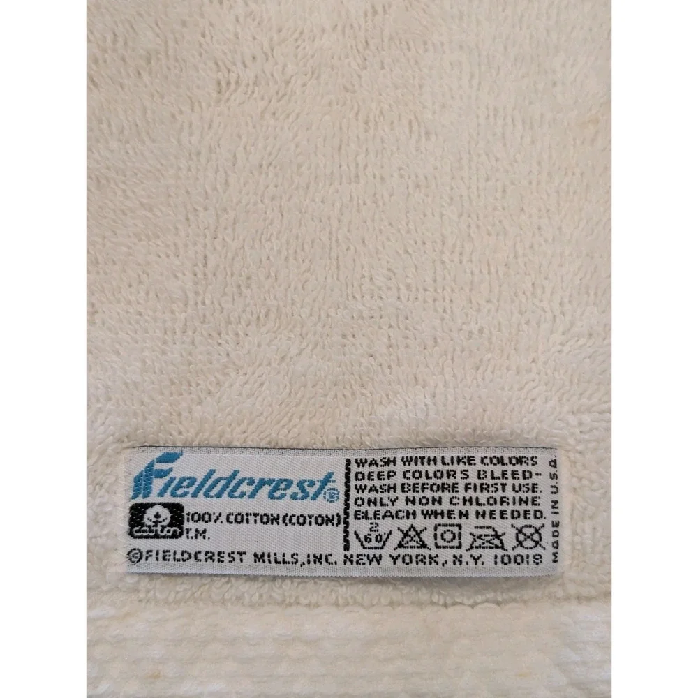 VTG Fieldcrest White Geese Brown Pink Yellow 3 Piece Bath Towel Set